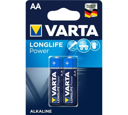 Батарейка Varta LONGLIFE POWER (HIGH ENERGY) LR6 AA BL2 Alkaline 1.5V (4906) (2/40/200) Varta LONGLIFE POWER LR6 AA (04906121412)