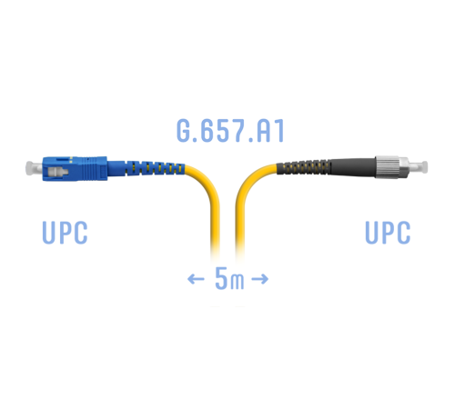 Патчкорд оптический FC/UPC-SC/UPC SM G.657.A1 5 метров