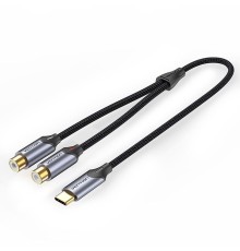 Переходник-разветвитель Vention гибкий USB-C M/2RCA F - 1м Vention BGVHF USB-C M / 2RCA F