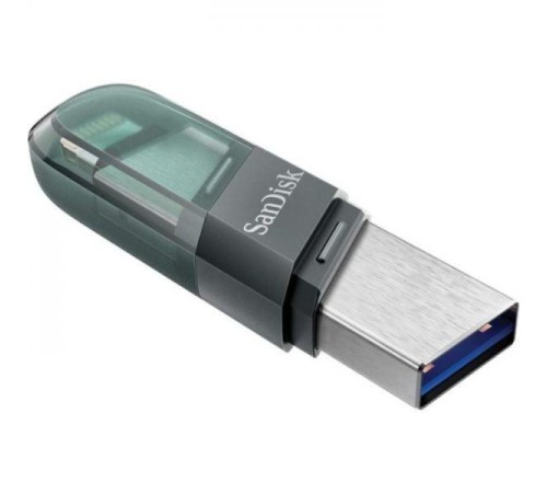Флеш Диск Sandisk 256Gb iXpand Flip SDIX90N-256G-GN6NE USB3.1 голубой/серебристый