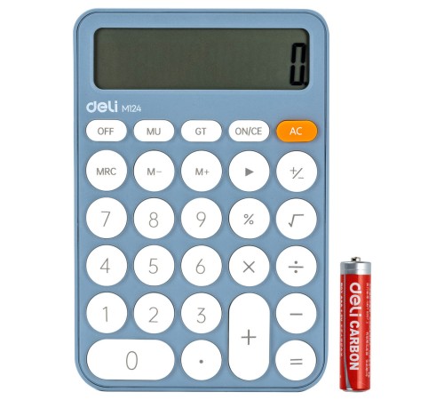 Калькулятор настольный Deli EM124BLUE синий 12-разр.