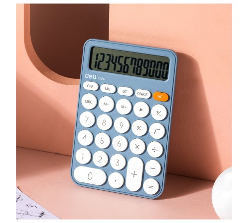 Калькулятор настольный Deli EM124BLUE синий 12-разр.