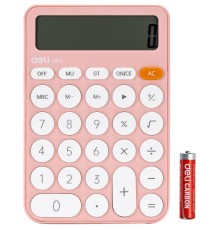 Калькулятор настольный Deli EM124PINK розовый 12-разр.