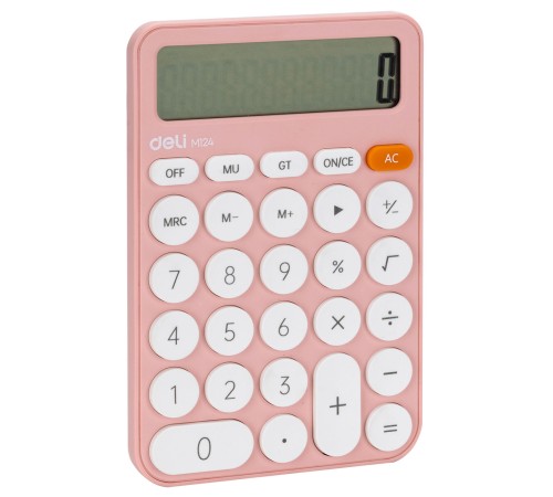 Калькулятор настольный Deli EM124PINK розовый 12-разр.