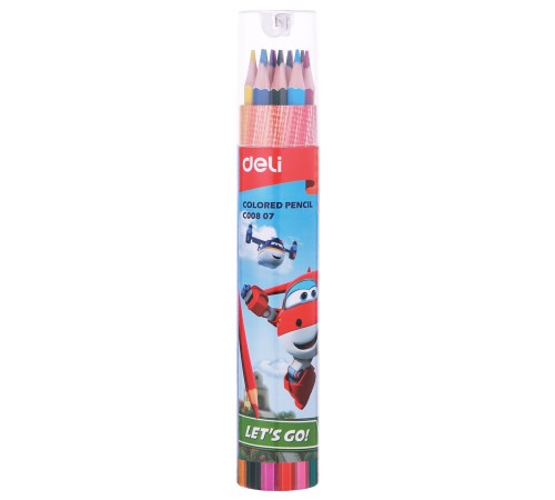 Карандаши цв. Deli EC00807 Super Wings шестигран. тополь 12цв. туба пл. Карандаши цв. Deli EC00807 Super Wings шестигран. тополь 12цв. туба пл.