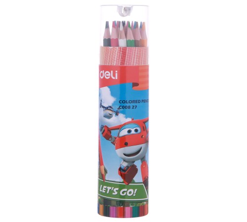 Карандаши цв. Deli EC00827 Super Wings шестигран. тополь 24цв. туба пл. Карандаши цв. Deli EC00827 Super Wings шестигран. тополь 24цв. туба пл.