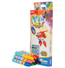 Масляная пастель Deli EC009-12 Super Wings шестигранные 12цв. картон.кор./европод.
