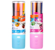 Фломастеры Deli EC150-12 Super Wings 12цв. пластиковая туба