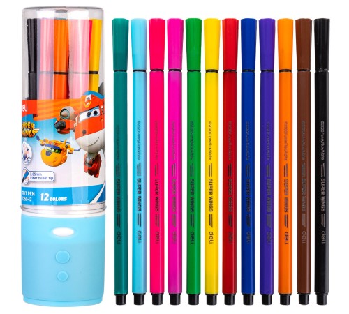 Фломастеры Deli EC150-12 Super Wings 12цв. пластиковая туба