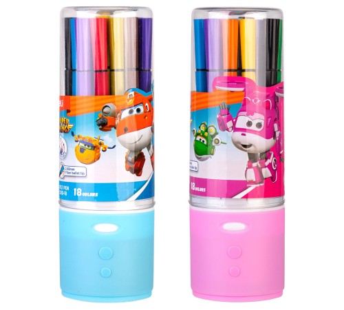 Фломастеры Deli EC150-18 Super Wings 12цв. пластиковая туба