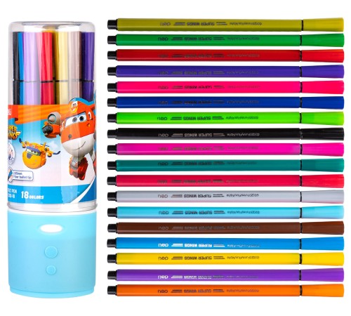Фломастеры Deli EC150-18 Super Wings 12цв. пластиковая туба