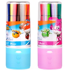 Фломастеры Deli EC150-24 Super Wings 24цв. пластиковая туба