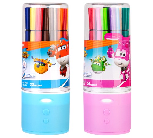 Фломастеры Deli EC150-24 Super Wings 24цв. пластиковая туба