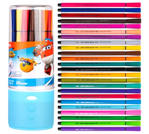 Фломастеры Deli EC150-24 Super Wings 24цв. пластиковая туба