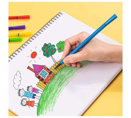 Фломастеры Deli EC150-24 Super Wings 24цв. пластиковая туба