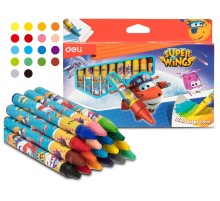 Восковые мелки Deli EC21010 Super Wings 18цв. картон.кор./европод.
