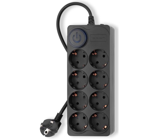 Сетевой фильтр Ippon BK-8-EU-3-16-B 3м (8 розеток) черный (коробка)