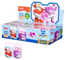 Ластик Deli EH02000 Super Wings 45x25x12мм белый картонный дисплей