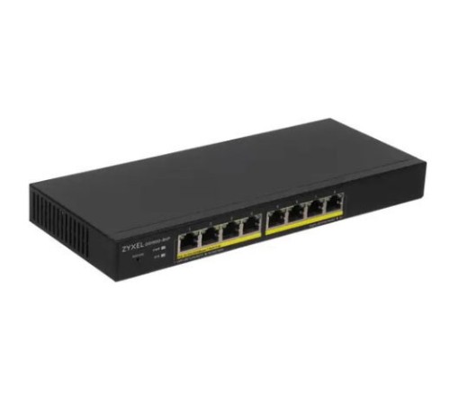 Smart L2 коммутатор PoE+ Zyxel GS1900-8HP, 8xGE PoE+, настольный, бесшумный, бюджет PoE 70 Вт (GS1900-8HP-EU0103F)