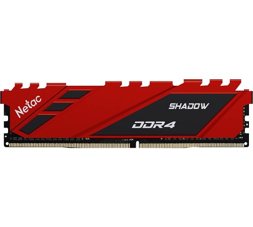 Память DIMM DDR4 16Gb PC21300 2666MHz CL19 Netac Shadow red с радиатором (NTSDD4P26SP-16R)