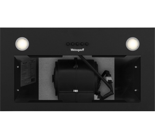 Вытяжка встраиваемая Weissgauff Leaf 600 PB Full Black Enamel черный управление: кнопочное (1 мотор)