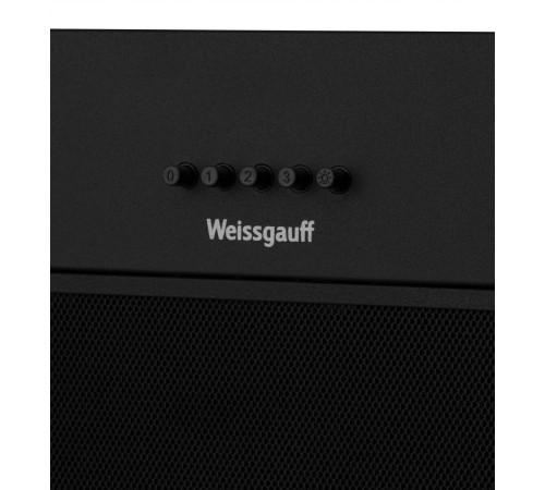 Вытяжка встраиваемая Weissgauff Leaf 600 PB Full Black Enamel черный управление: кнопочное (1 мотор)