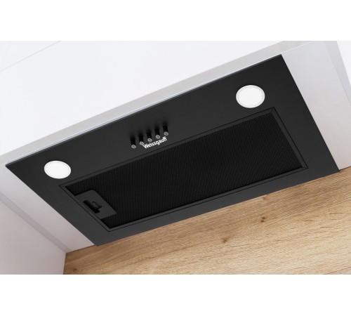 Вытяжка встраиваемая Weissgauff Leaf 600 PB Full Black Enamel черный управление: кнопочное (1 мотор)