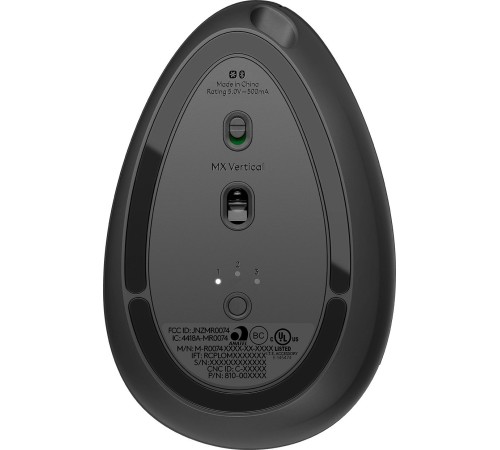 Мышь Logitech MX Vertical черный оптическая (4000dpi) беспроводная BT/Radio USB