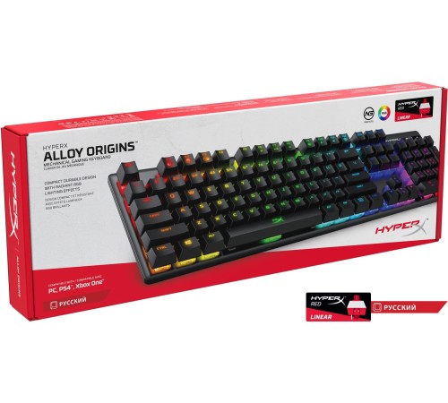 Клавиатура HyperX Alloy Origins Full механическая черный USB for gamer LED (4P4F6AA#ABA)