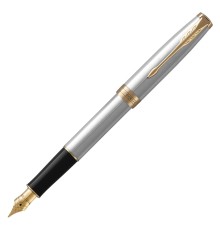 Ручка перьев. Parker Sonnet Core F527 (CW1931504) Stainless Steel GT F сталь нержавеющая подар.кор.