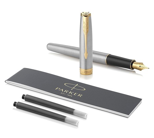 Ручка перьев. Parker Sonnet Core F527 (CW1931504) Stainless Steel GT F сталь нержавеющая подар.кор. Ручка перьев. Parker Sonnet Core F527 (CW1931504) Stainless Steel GT F сталь нержавеющая подар.кор.