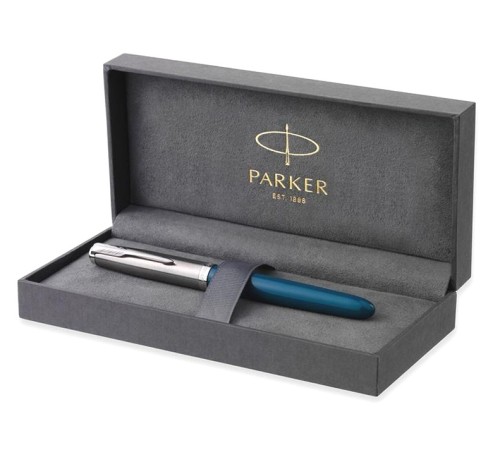 Ручка перьев. Parker 51 Core (CW2123506) Teal Blue CT F сталь нержавеющая подар.кор.