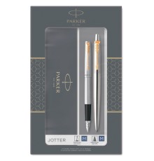 Набор ручек Parker Jotter Core FK691 (CW2093257) Stainless Steel GT сталь нержавеющая подар.кор. ручка перьевая, ручка шариковая