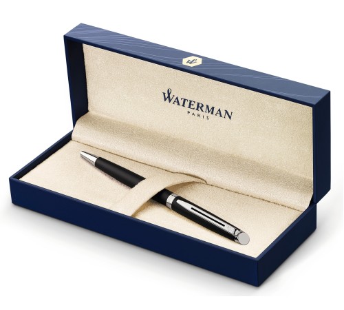 Ручка шариков. Waterman Hemisphere (CWS0920870) Matte Black CT M син. черн. подар.кор.