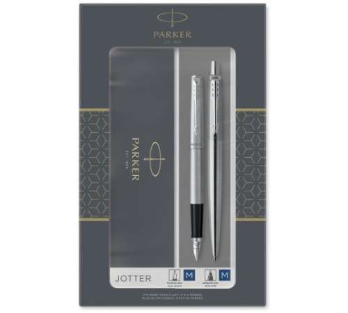 Набор ручек Parker Jotter Core FK61 (CW2093258) Stainless Steel сталь нержавеющая подар.кор. ручка перьевая, ручка шариковая Набор ручек Parker Jotter Core FK61 (CW2093258) Stainless Steel сталь нержавеющая подар.кор. ручка перьевая, ручка шариковая