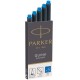 Картридж Parker Quink Z11 (CW1950383) синие чернила смывающиеся для ручек перьевых (5шт)