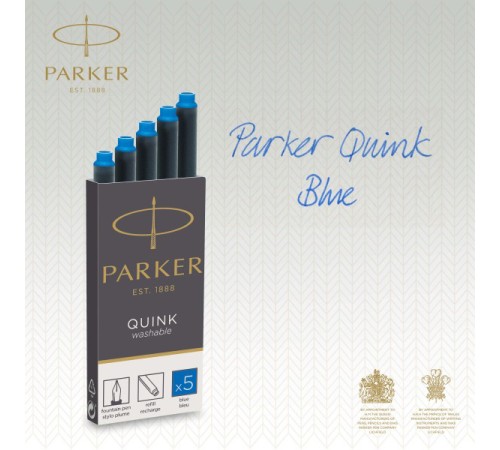 Картридж Parker Quink Z11 (CW1950383) синие чернила смывающиеся для ручек перьевых (5шт)