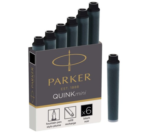 Картридж Parker Quink Z17 MINI (CW1950407) черные чернила для ручек перьевых (6шт)
