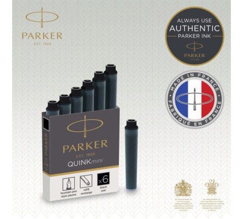 Картридж Parker Quink Z17 MINI (CW1950407) черные чернила для ручек перьевых (6шт)