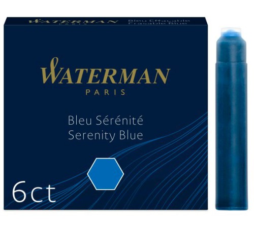 Картридж Waterman International 52012 (CWS0110950) синие чернила для ручек перьевых (6шт)