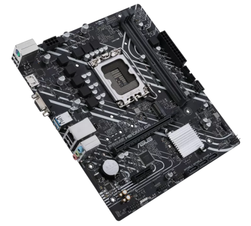 Материнская плата ASUS PRIME PRIME H610M-K D4, LGA1700, H610, 2*DDR4, D-Sub + HDMI, SATA3, Audio, Gb LAN, USB 3.2*4, USB 2.0*6, COM*1 header (w/o cable),mATX ; 90MB1A10-M0EAY0 (PRIME H610M-K D4)
