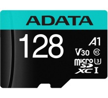 Флеш карта microSDHC 128Gb Class10 A-Data AUSDX128GUI3V30SA2-RA1 + adapter