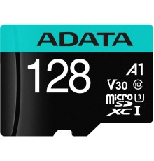 Флеш карта microSDHC 128Gb Class10 A-Data AUSDX128GUI3V30SA2-RA1 + adapter