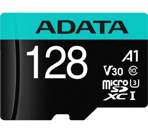 Флеш карта microSDHC 128Gb Class10 A-Data AUSDX128GUI3V30SA2-RA1 + adapter