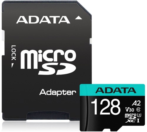 Флеш карта microSDHC 128Gb Class10 A-Data AUSDX128GUI3V30SA2-RA1 + adapter