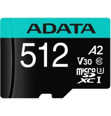 Флеш карта microSDHC 512Gb Class10 A-Data AUSDX512GUI3V30SA2-RA1 + adapter