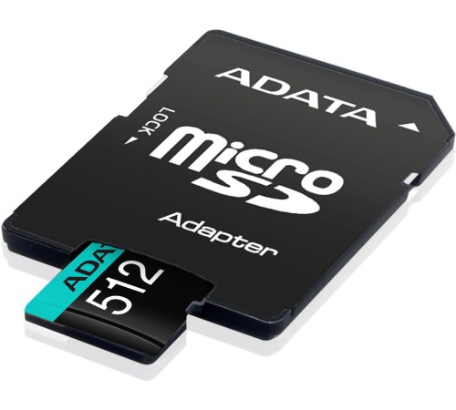 Флеш карта microSDHC 512Gb Class10 A-Data AUSDX512GUI3V30SA2-RA1 + adapter