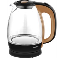 Чайник электрический Centek CT-0056 1.7л. 2200Вт коричневый/бежевый (корпус: стекло)