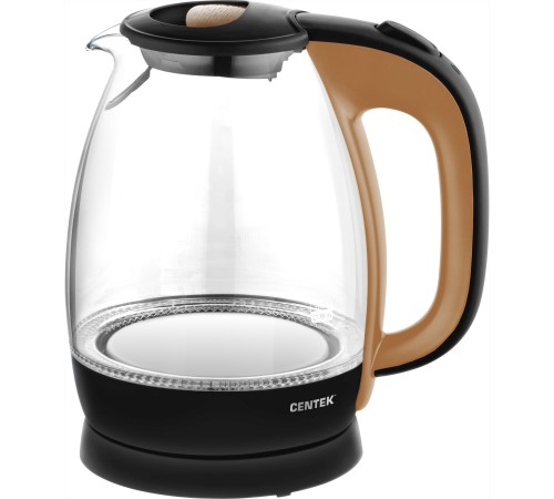 Чайник электрический Centek CT-0056 1.7л. 2200Вт коричневый/бежевый (корпус: стекло)