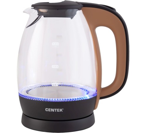 Чайник электрический Centek CT-0056 1.7л. 2200Вт коричневый/бежевый (корпус: стекло)